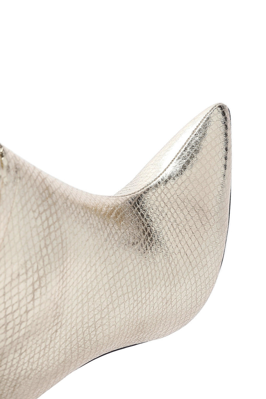 Women's Gold Thin Heeled Boots