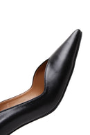 Women's Black Leather Low Heeled Shoes | Derimod