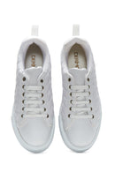 Women's White Thick Sole Quilted Sneaker | Derimod