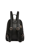 Women's Black Faux Leather Backpack | Derimod