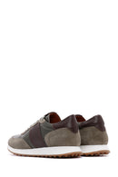 Men's Khaki Leather Suede Detailed Sneaker | Derimod