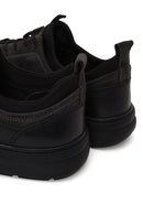 Male Gray Lace-Up Thick-Soled Leather Sneaker | Derimod