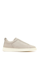 Men's Light Grey Leather Sneakers | Derimod