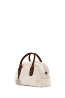 Woman Beige Long Strap Plush Teddy Shoulder Bag | Derimod