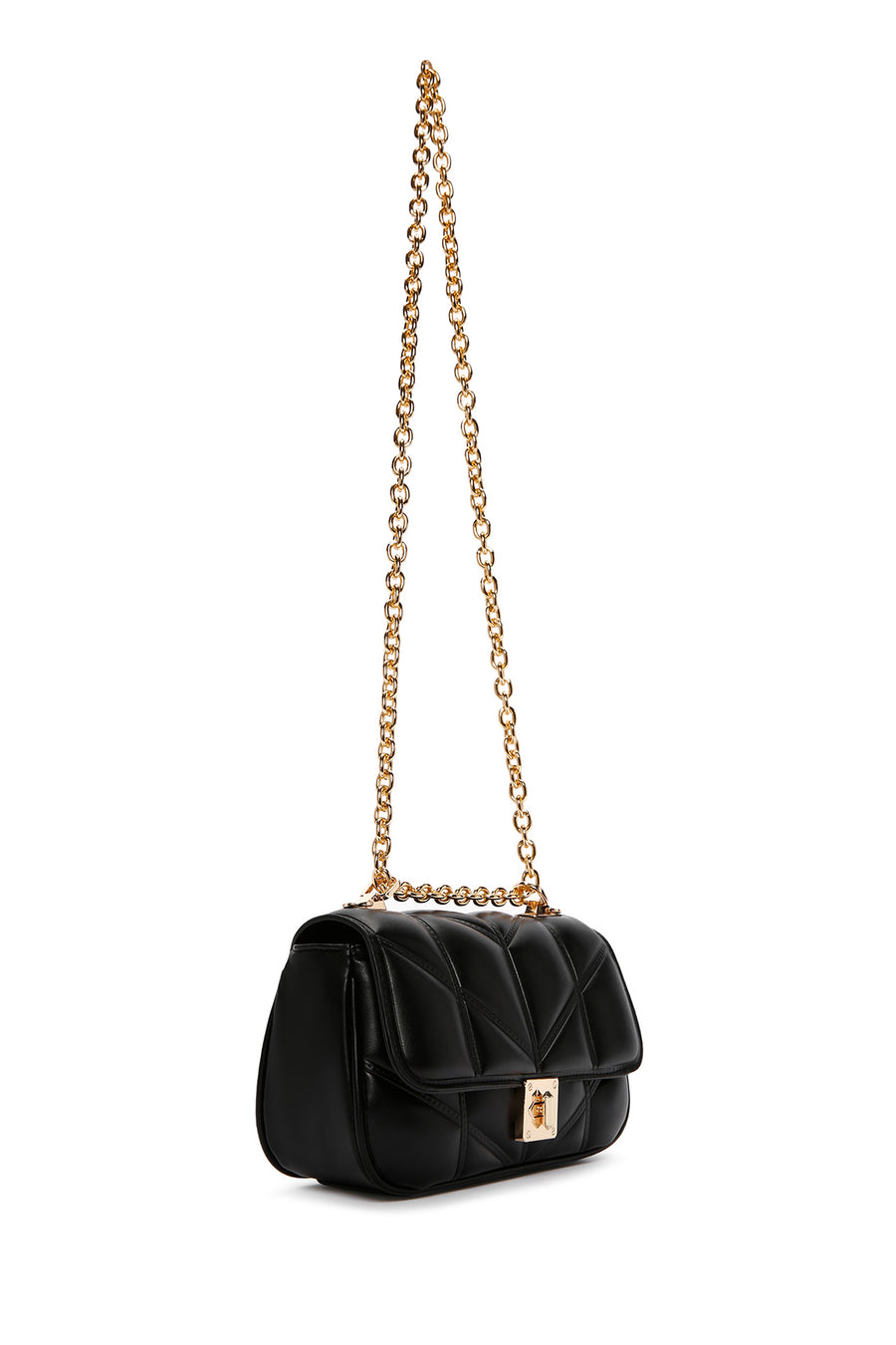 Women's Black Chain Strap Printed Shoulder Bag