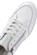 Women's White Thick Soled Leather Sneaker | Derimod