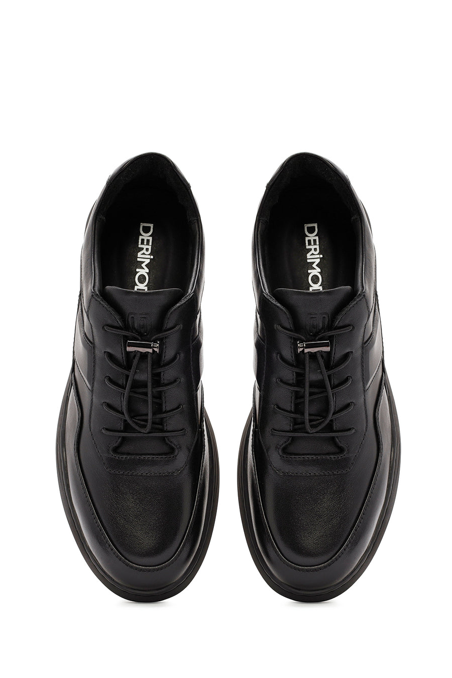 Men's Black Lace-up Leather Sneaker