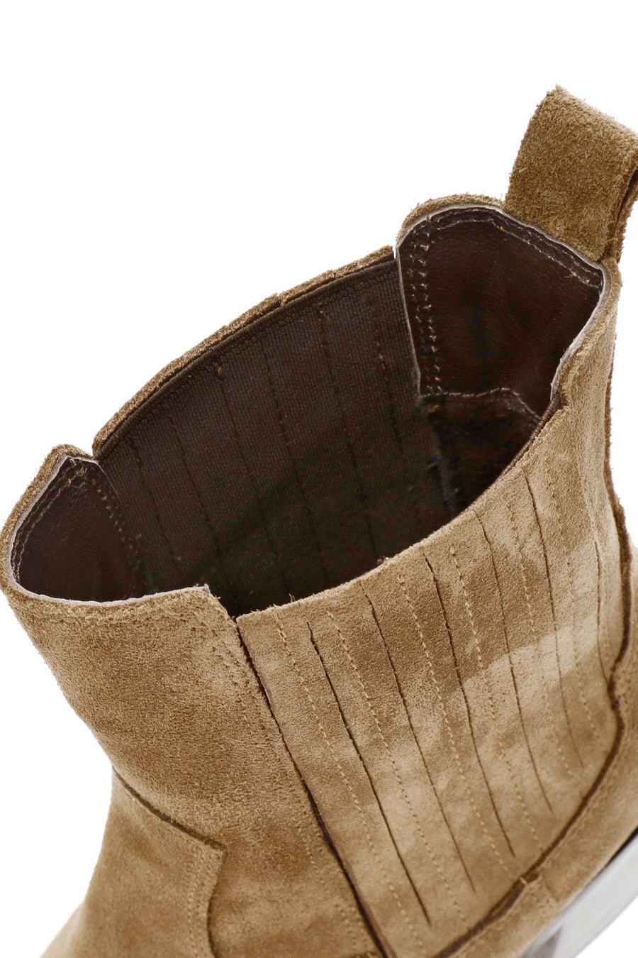 Woman Brown Chunky Heeled Suede Cowboy Boots