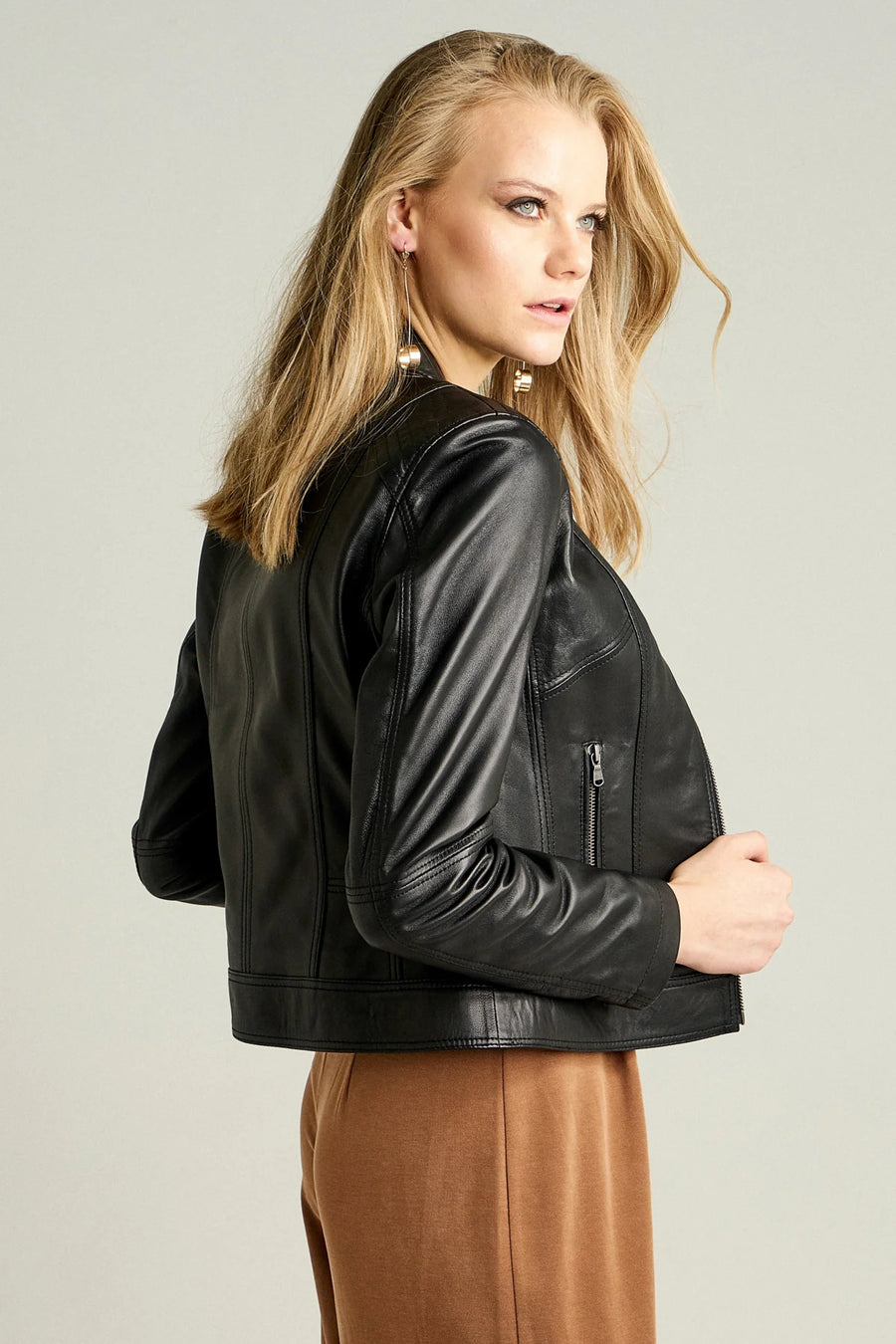 Kylie Women's Leather Jacket 17WGE53521M | Derimod