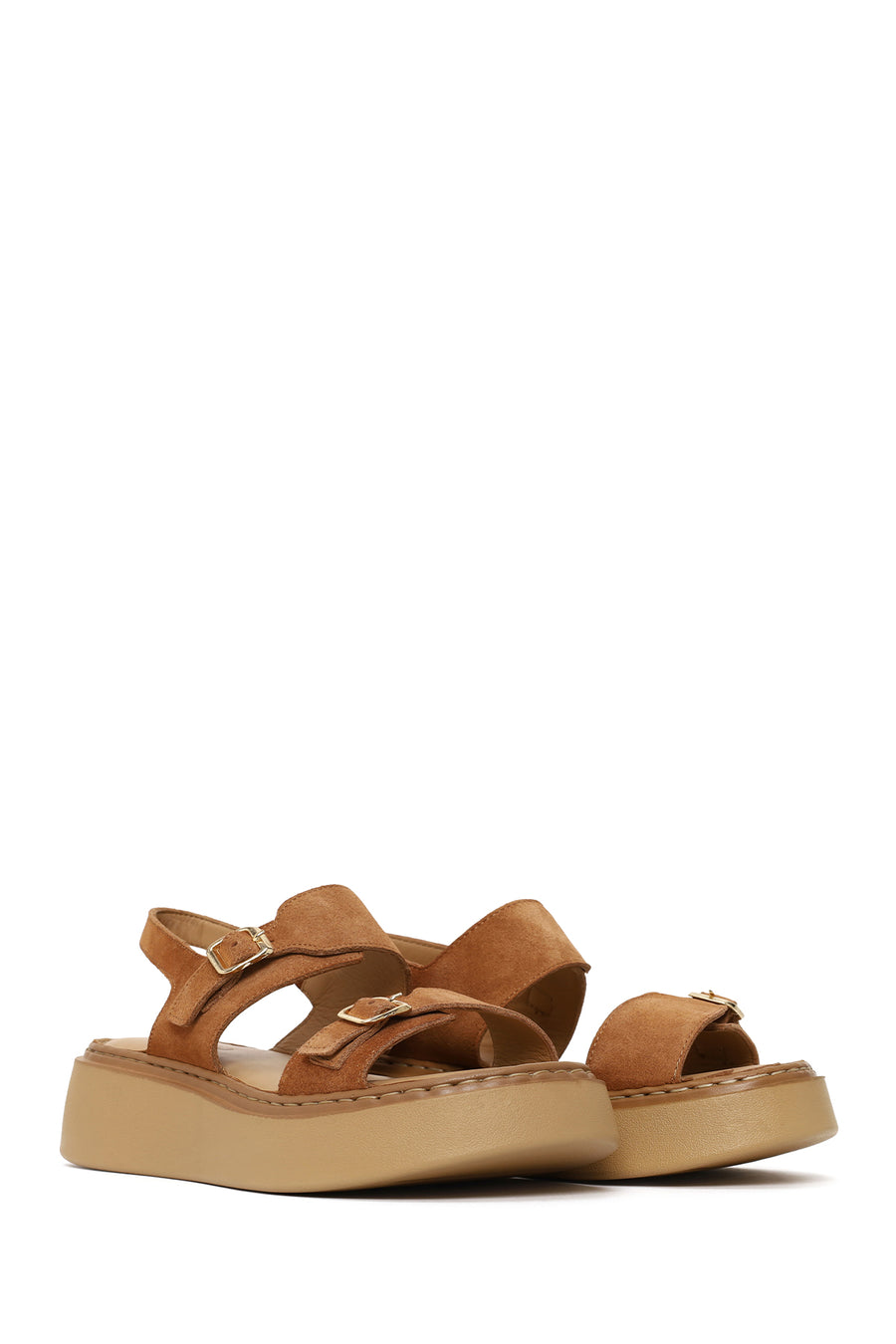 Woman Powder Thick-Soled Suede Comfort Sandal