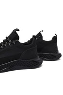 Derimod Zero Male Black Thick-Soled Lace-Up Fabric Sneaker | Derimod