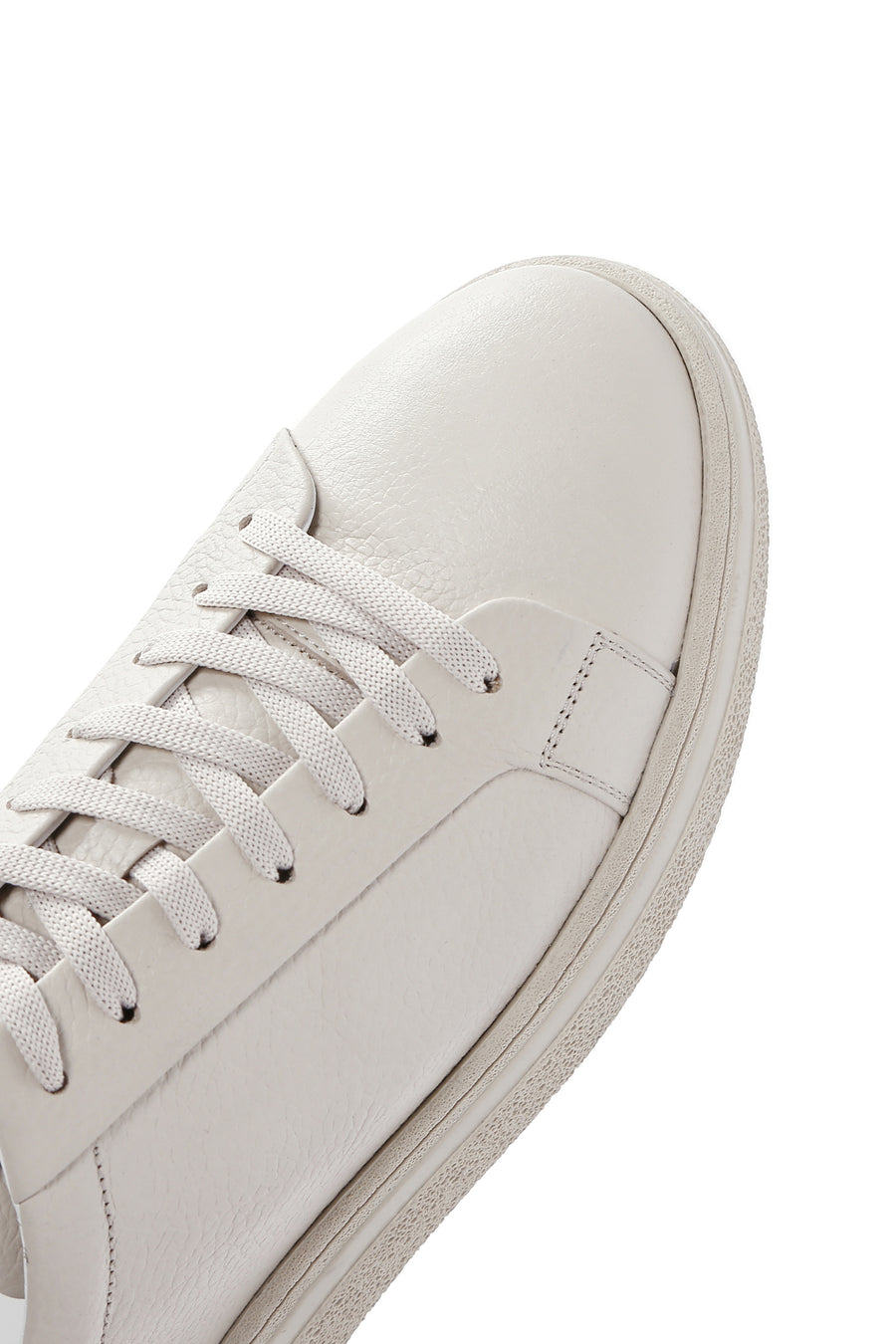 Men's Ecru Lace-Up Leather Sneaker