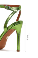 Women's Green Ankle Strap Thin Heel Sandals | Derimod