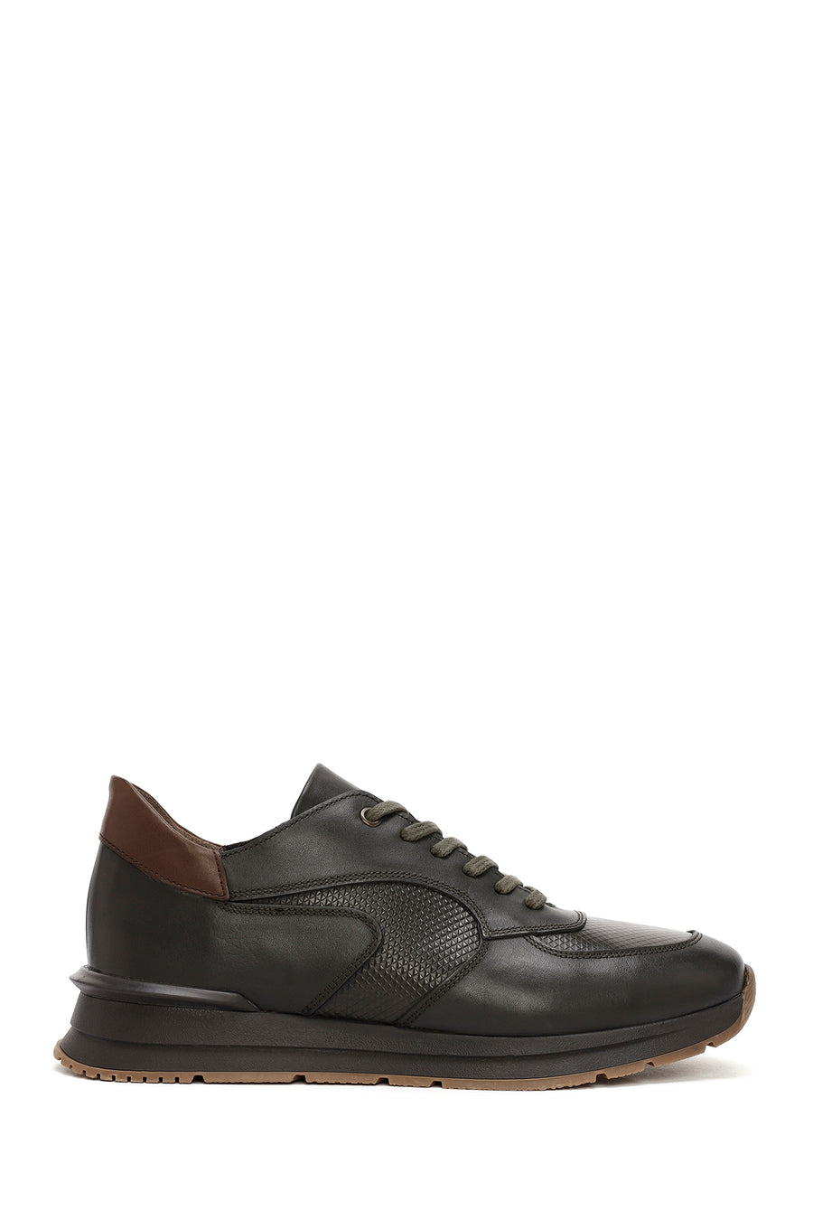 Erkek Yeşil Bağcıklı Deri Casual Sneaker 24WFD660214 | Derimod