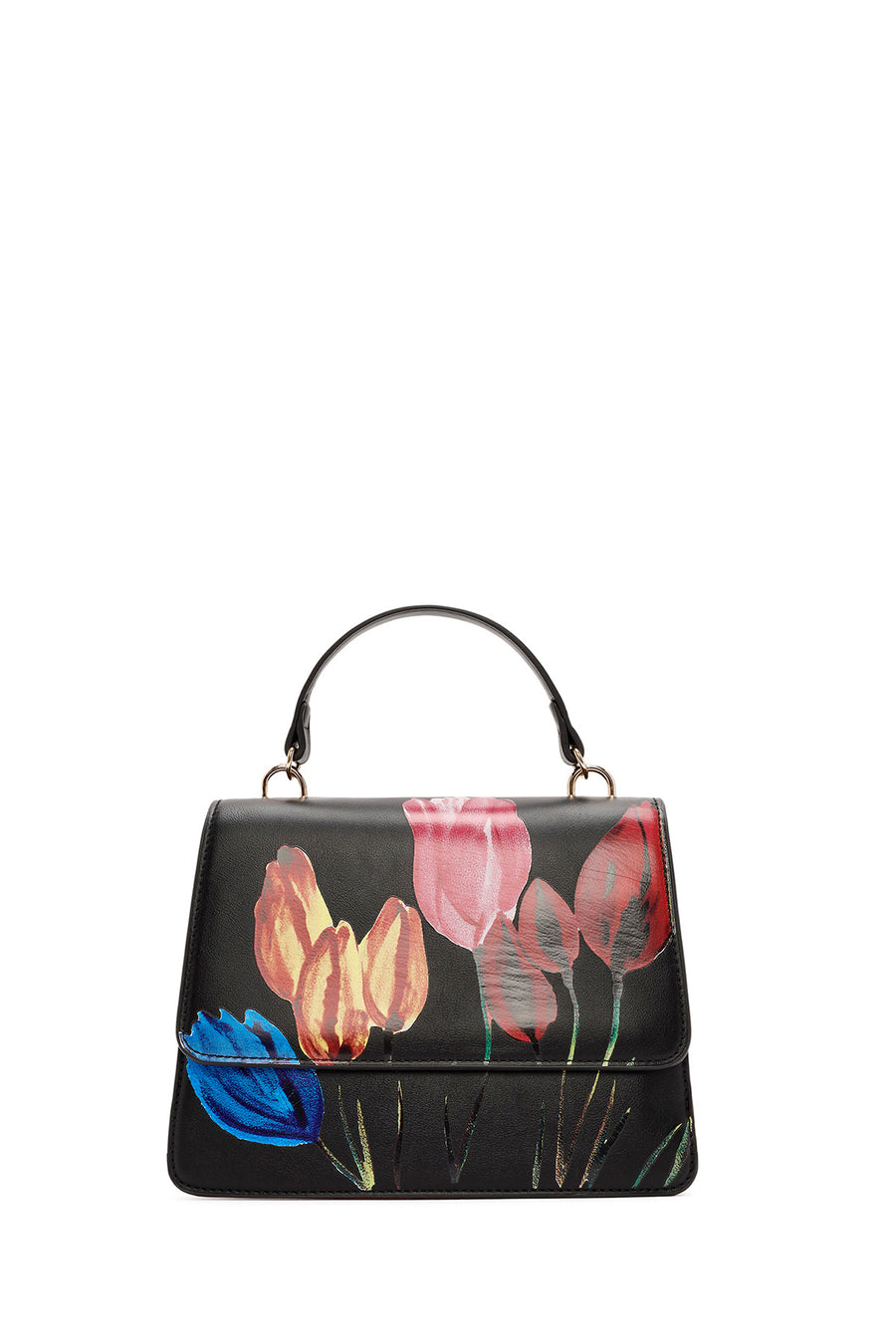 Women's Black Long Strap Printed Shoulder Bag