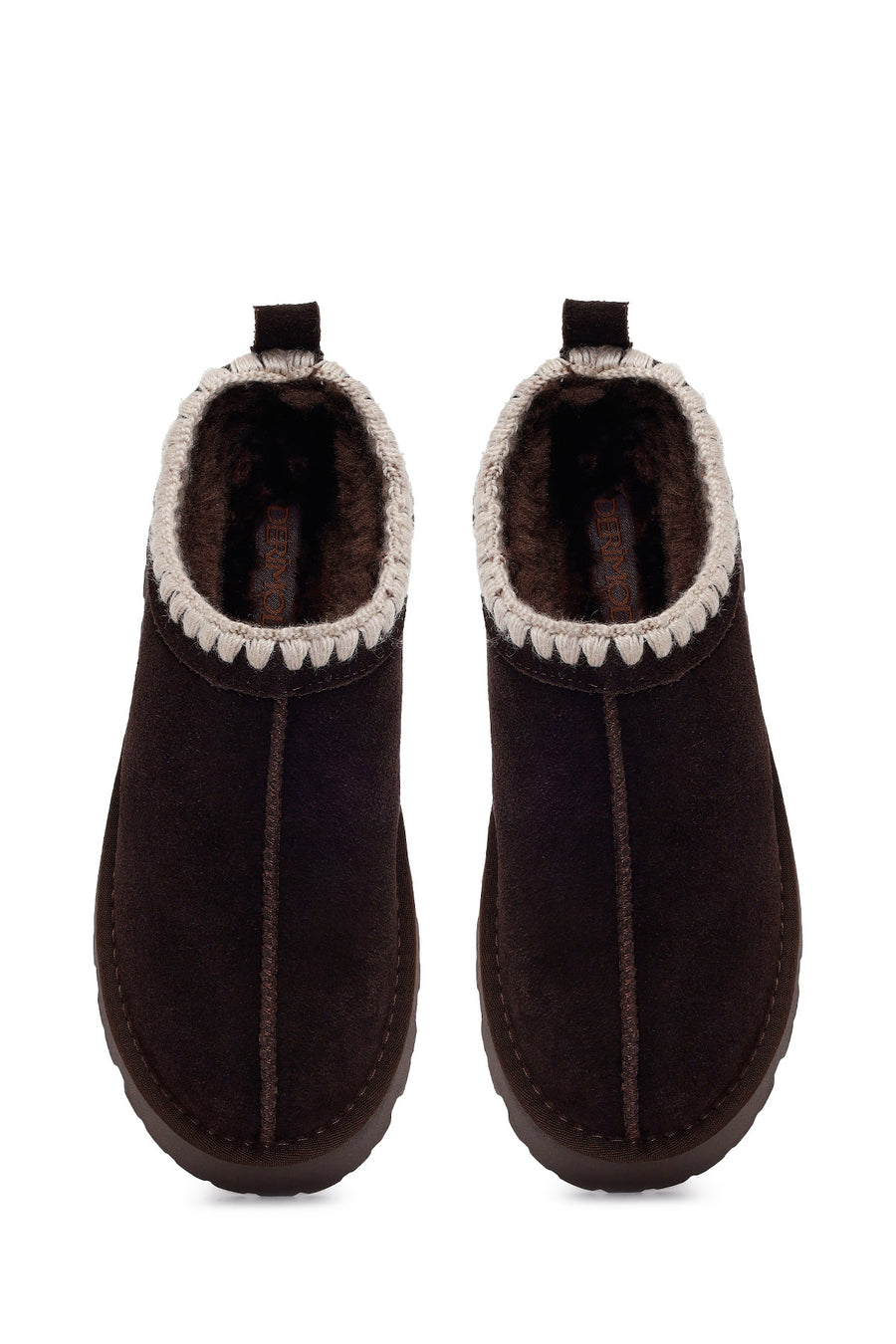 Woman Brown Thick-Soled Suede Teddy Boots