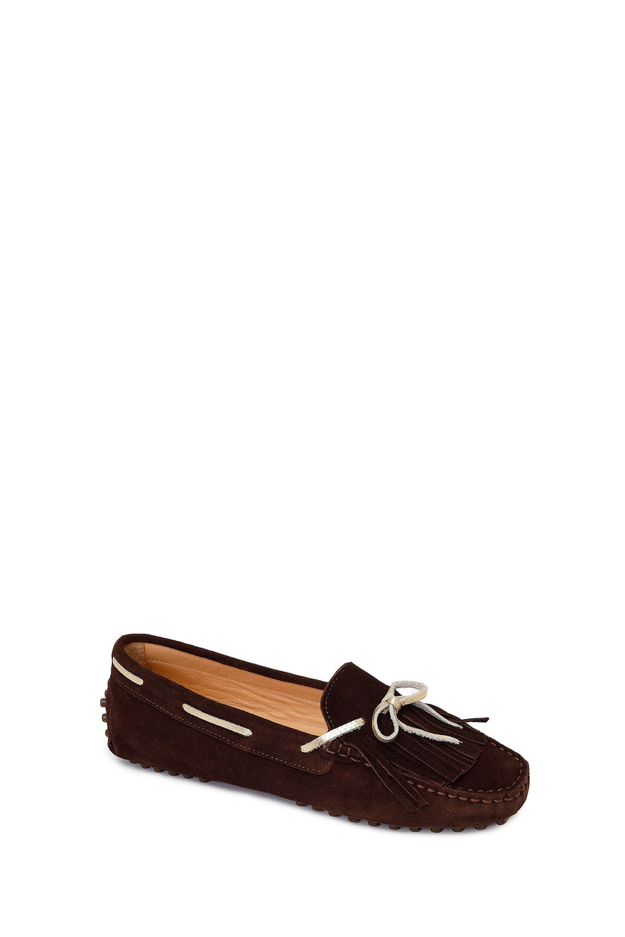Woman Brown Tassel Suede Loafer