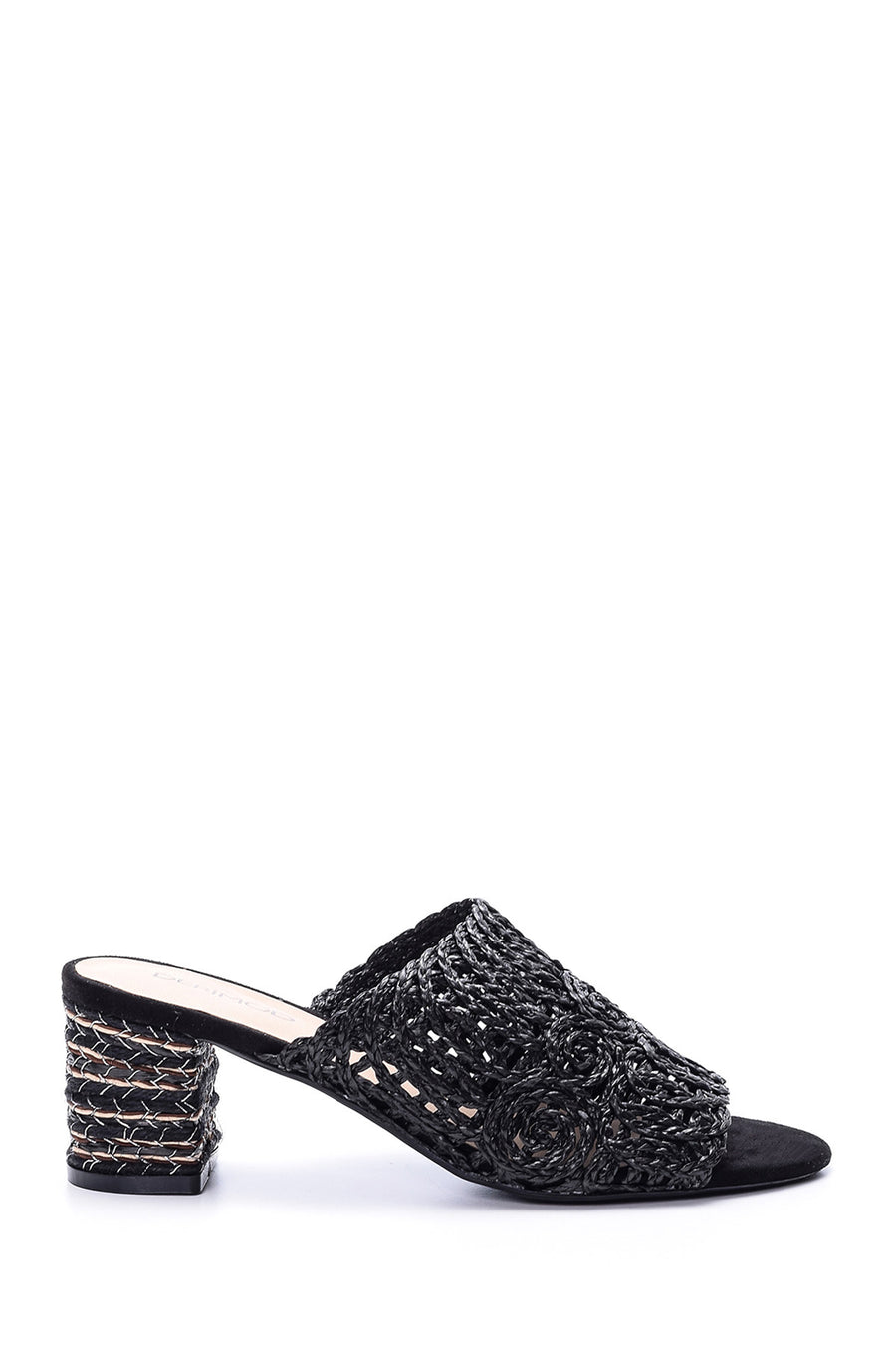 Women's Straw Heeled Slippers 19SFD20586F | Derimod