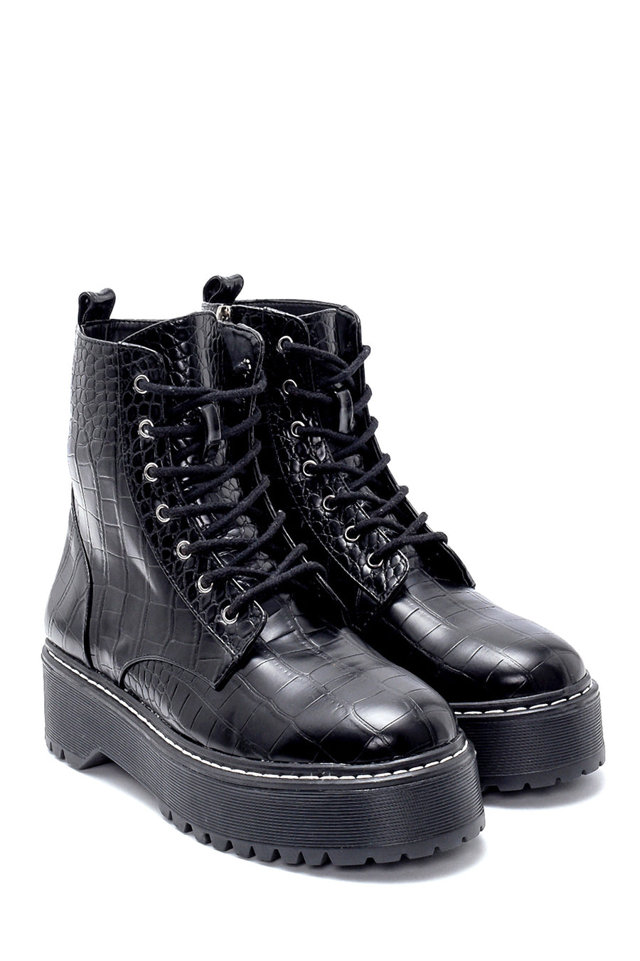 Kadın Kroko Desenli Postal Bot