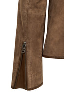 Sybil Woman Mink Short Suede Jacket | Derimod