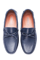 Erkek Lacivert Deri Casual Loafer | Derimod