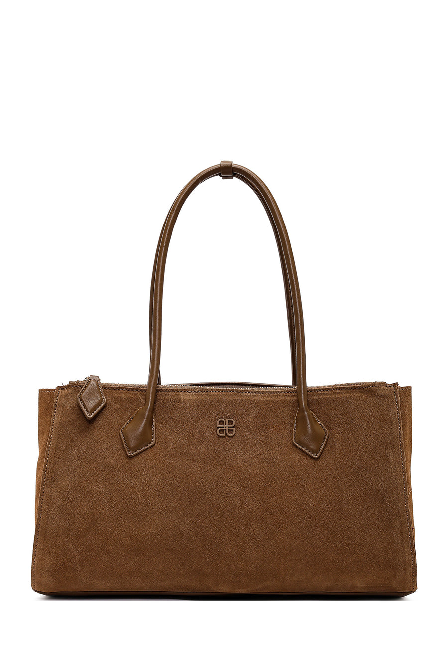 Woman Camel Charm Suede Shoulder Bag