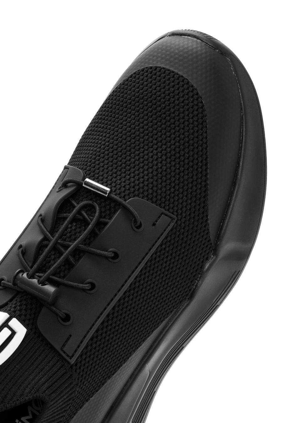 Men's Black Lace-Up Fabric Sneakers