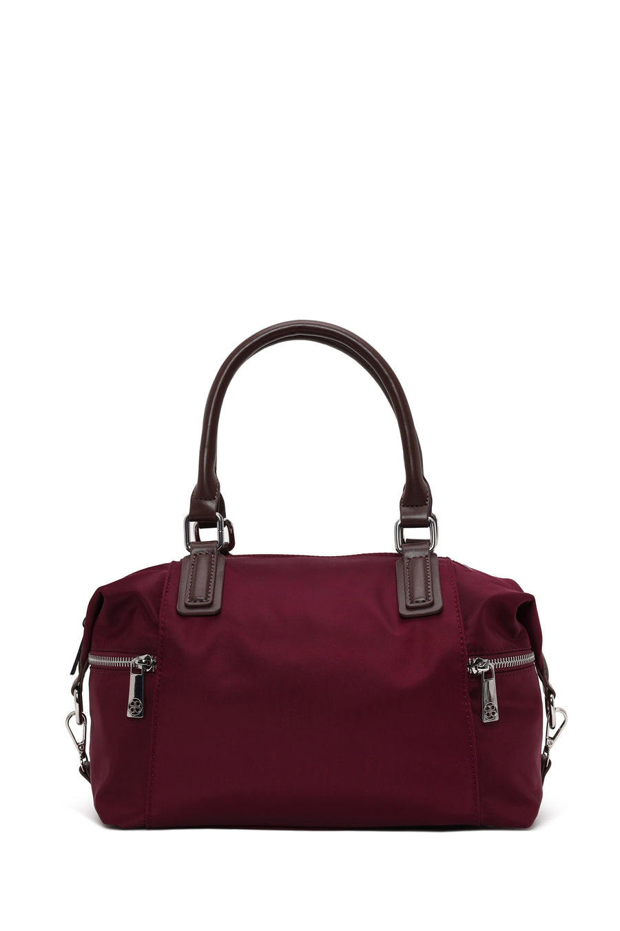 Woman Burgundy Long-Strap Fabric Shoulder Bag