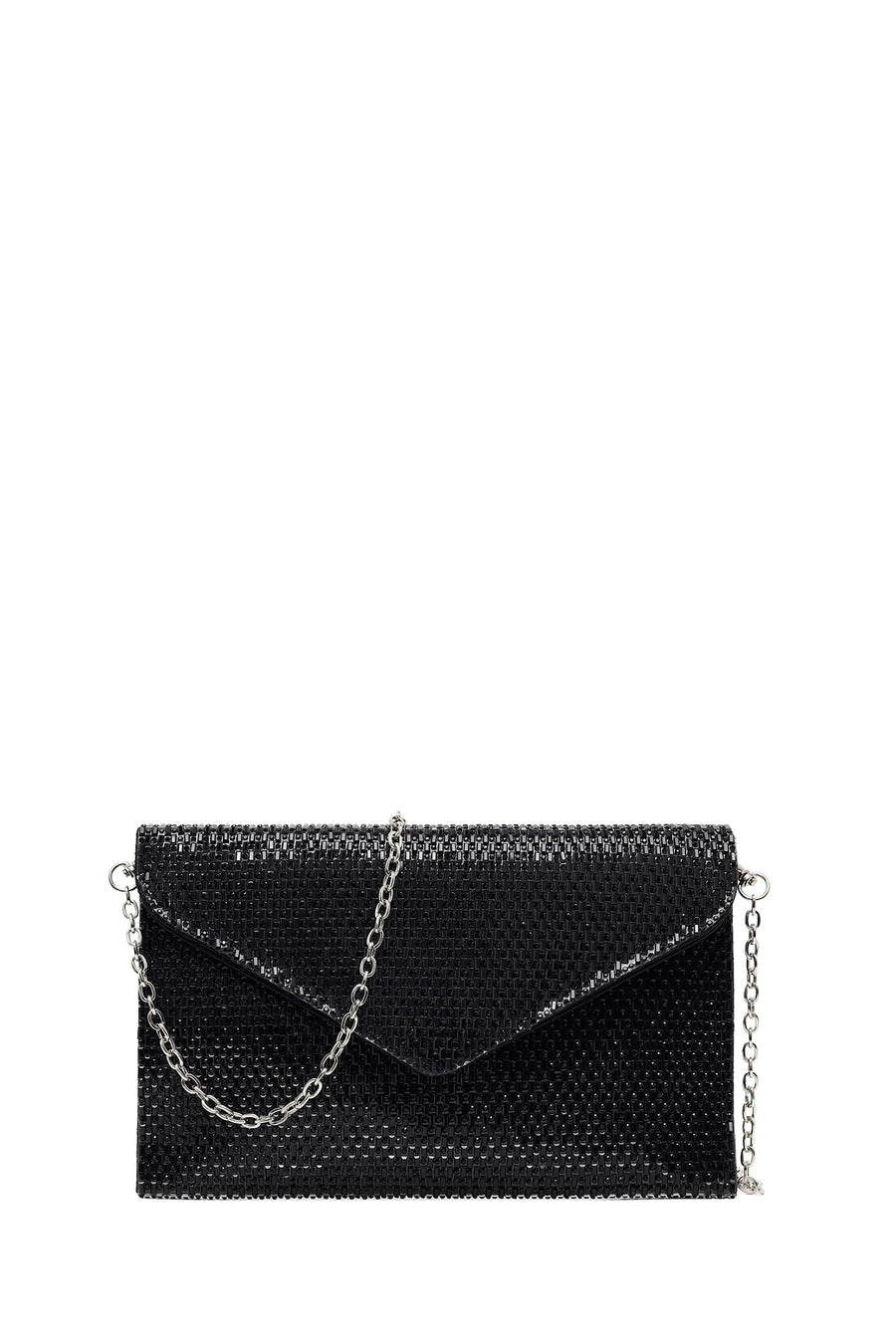 Woman Black Chain-Strap Rhinestone Evening Bag 26SBD2913TS | Derimod