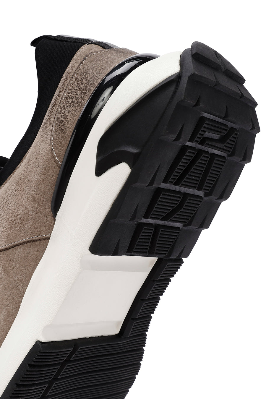Erkek Vizon Bağcıklı Nubuk Deri Casual Sneaker