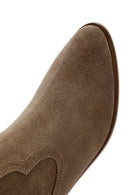 Woman Mink Suede Leather Cowboy Boots | Derimod
