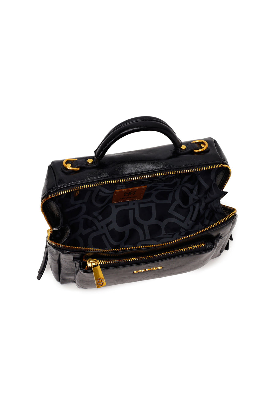 Woman Black Long-Strap Crossbody Bag