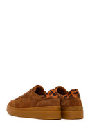 Woman Tan Lace-Up Thick-Soled Suede Leather Sneakers | Derimod