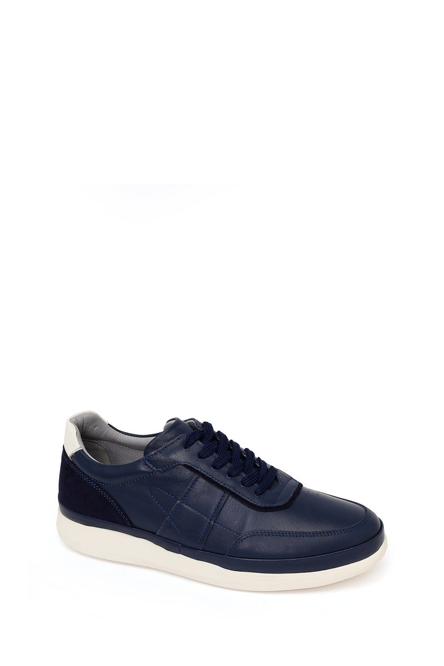Male Navy Lace-up Leather Casual Sneaker