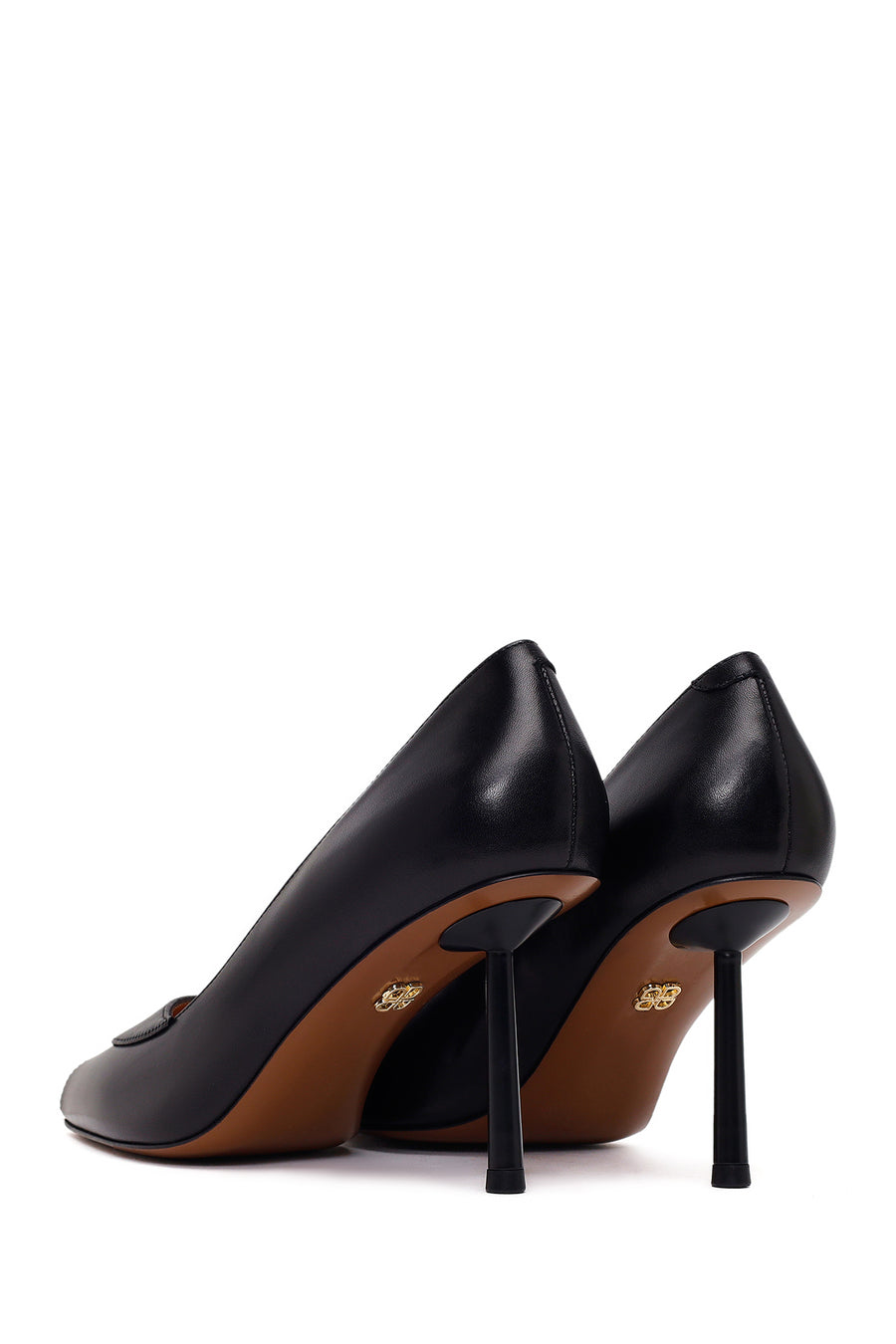 Kadın Siyah İnce Topuklu Deri Stiletto