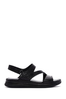 Women's Black Ankle Strap Leather Comfort Sandals | Derimod