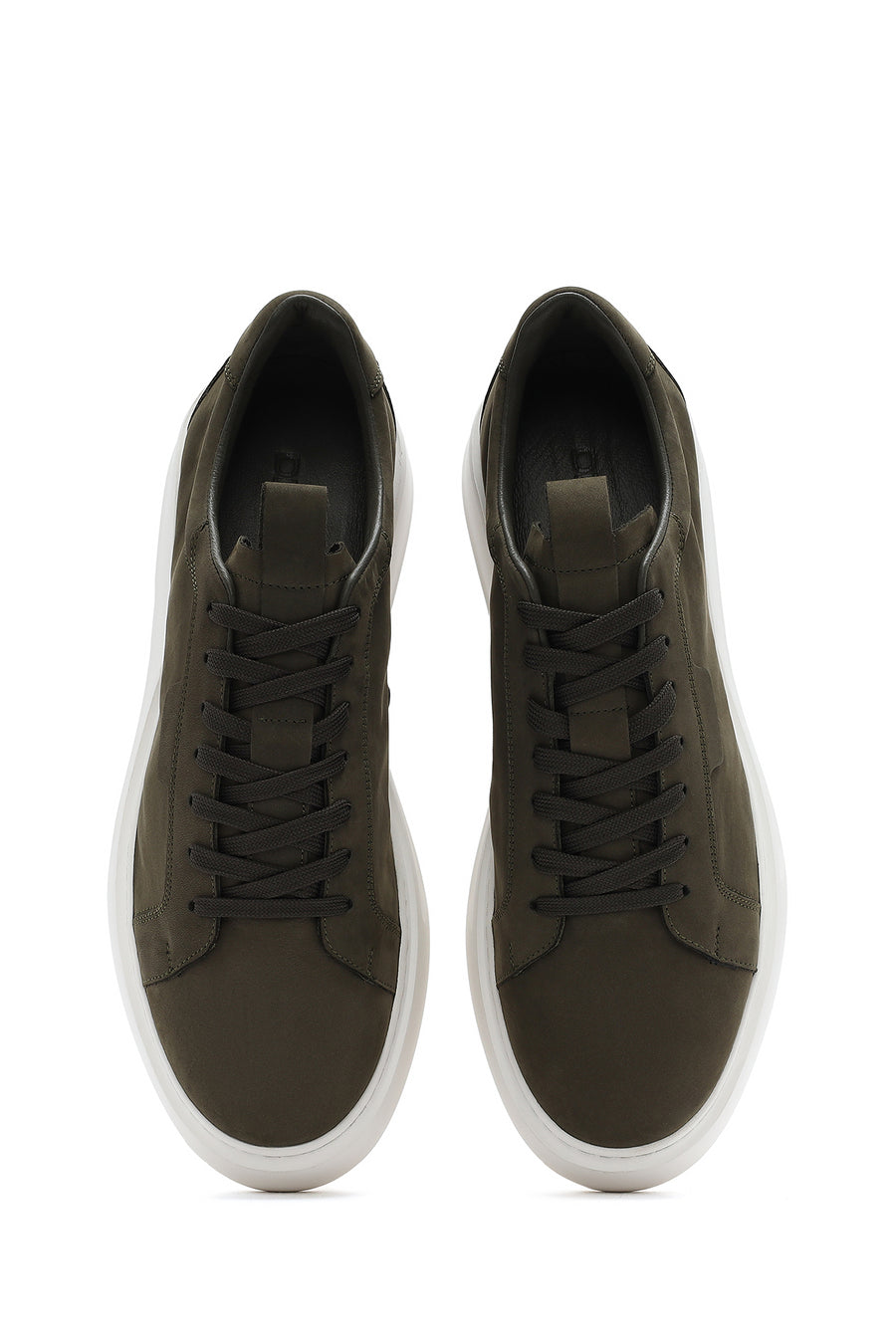 Erkek Haki Bağcıklı Nubuk Deri Sneaker