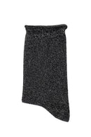 Women's Black Lurex Cotton Socks | Derimod