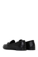 Women's Black Buckle Detailed Leather Masculine Loafer | Derimod