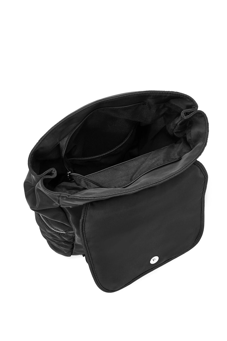 Women's Black Fabric Backpack