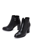 Women's Black Zippered Chunky Heel Boots | Derimod