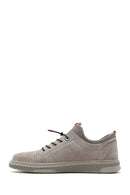 Men's Gray Nubuck Leather Sock Sneaker | Derimod