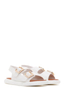 Women's White Double Buckle Comfort Sandals | Derimod