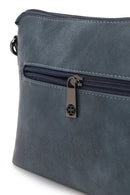 Woman Blue Long-Strap Suede Crossbody Bag | Derimod