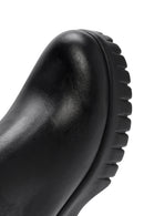 Women's Black Thick Soled Zippered Leather Boots | Derimod