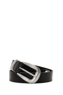 Unisex Black Leather Belt | Derimod