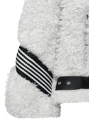 Meribel Women's White Black Stripe Detail Teddy Coat | Derimod