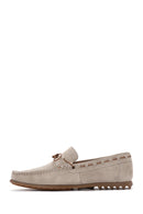 Men's Beige Suede Leather Casual Loafer | Derimod