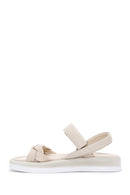 Women's Beige Ankle Strap Leather Comfort Sandals | Derimod