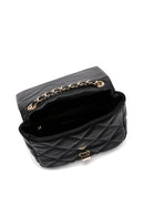 Women's Black Long Strap Quilted Crossbody Bag | Derimod